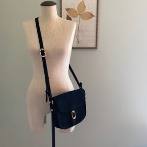 Emma Fox NWOT Black Suede Crossbody Bag